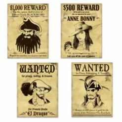 4 Wanted Pirate