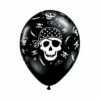 6 Ballons Pirate Skull -FETE EN FOLIE Soldes 6 ballons pirate skull