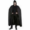 Cape Capuche Tissu Noire 190cm 1 Cape Capuche Tissu Noire 190cm -FETE EN FOLIE Soldes cape capuche tissu noire 190cm