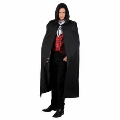 Cape Capuche Tissu Noire 190cm 7 Cape Capuche Tissu Noire 190cm -FETE EN FOLIE Soldes cape capuche tissu noire 190cm 2