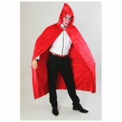 Cape Capuche Velours Rouge Luxe