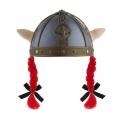 FUNNY FASHION Casque Viking Avec Tresses Orange