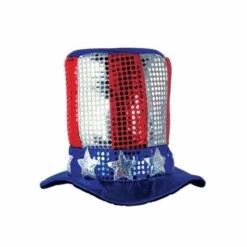 Chapeau Américain Oncle Sam Paillettes