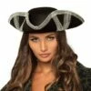 Boland Chapeau Tricorne Pirate Noir Et Argent -FETE EN FOLIE Soldes chapeau tricorne pirate noir et argent