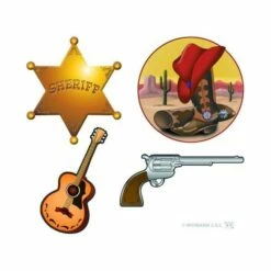 Set De 4 Décorations Western 40 Cm