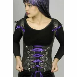Déguisement Corset Noir Têtes De Mort