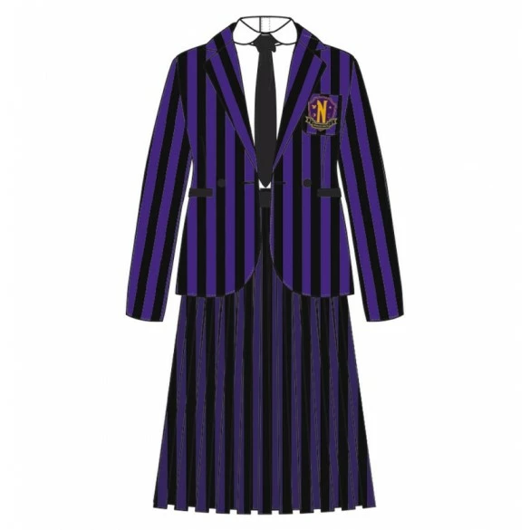 Déguisement Mercredi Adams Noire Et Violet 3 Déguisement Mercredi Adams Noire Et Violet