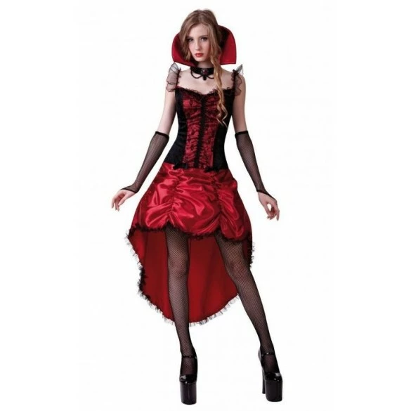 Déguisement Robe Cabaret Gothique Rouge 3 Déguisement Robe Cabaret Gothique Rouge