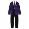 Déguisement Uniforme Mercredi Adams Noir Et Violet 2 Déguisement Uniforme Mercredi Adams Noir Et Violet -FETE EN FOLIE Soldes deguisement uniforme adams noire et violet