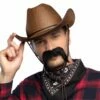 Boland Moustache Cowboy Noir -FETE EN FOLIE Soldes moustache cowboy noir