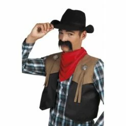 Boland Moustache Cowboy Noir 7 Boland Moustache Cowboy Noir -FETE EN FOLIE Soldes moustache cowboy noir 2
